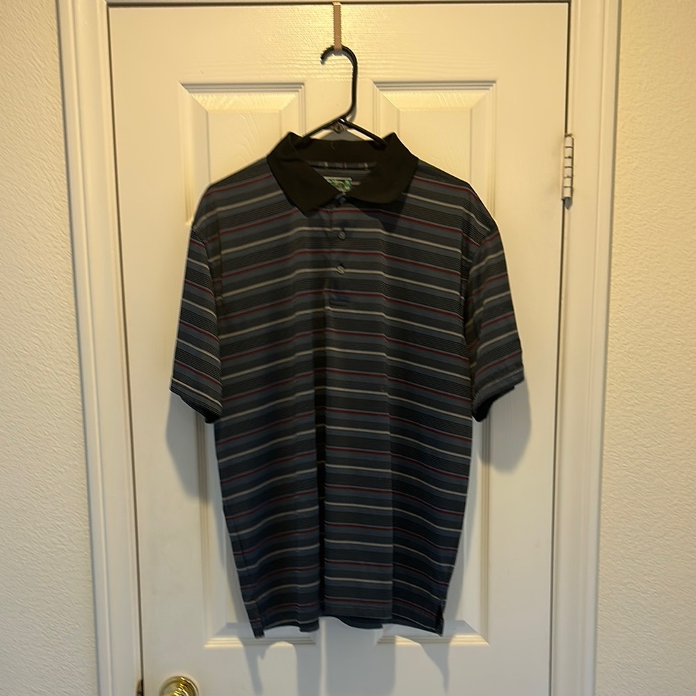 Hogan Black and Blue Polo Shirt Classic Striped Design